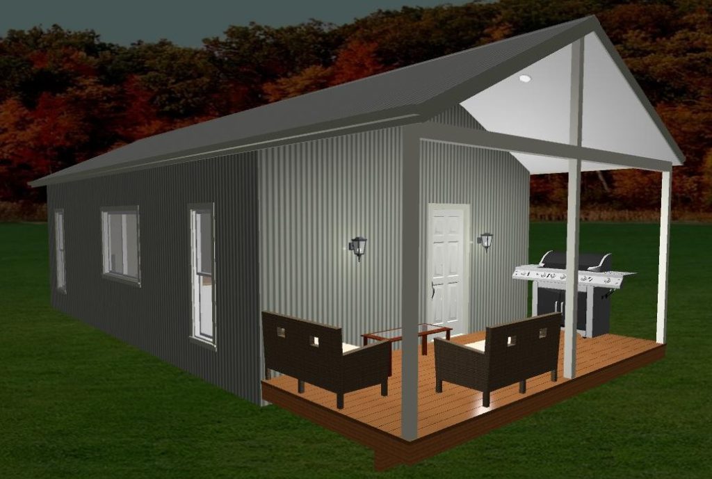 13.225m x 5.7m Three Bedroom 3D Elevation – Direct Portable Buildings