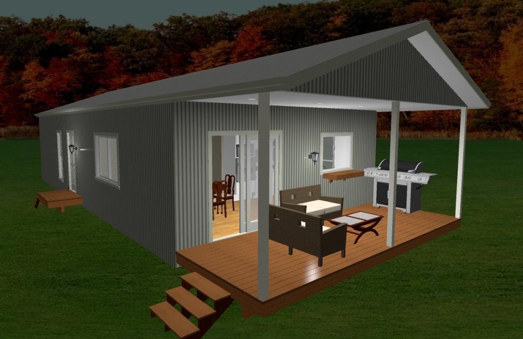 13.5 x 6.6m Three Bedroom Two Bathroom 3D Elevation – Direct Portable ...