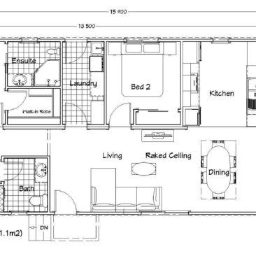 15.9m x 6.6m 3 Bedroom Sunflower Floor Plan Catalogue