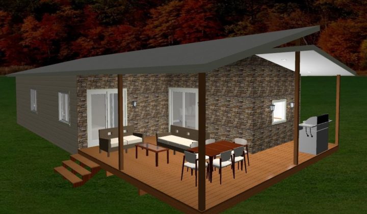 16.9m x 7.7m Design Floor Plan 3D Elevation