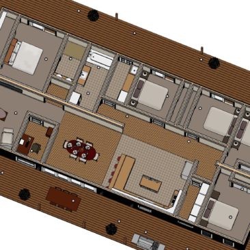 20m x 8.5m Homestead Five Bedroom Floor plan DH
