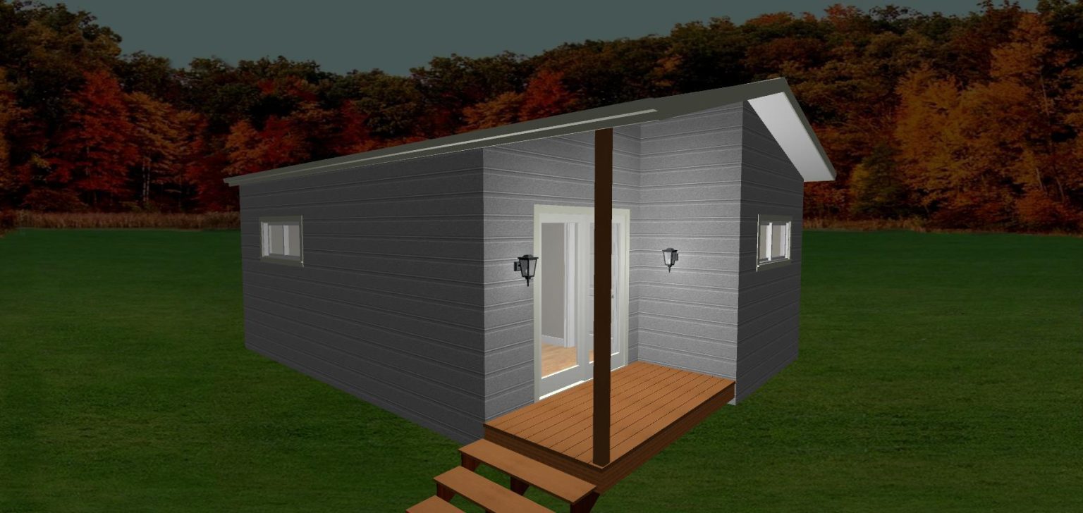 8.0m x 6.0m One Bedroom Daisy 3D Elevation – Direct Portable Buildings