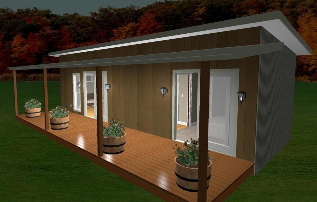 10.5m x 4.0m Oxley 3D Elevation – Direct Portable Buildings