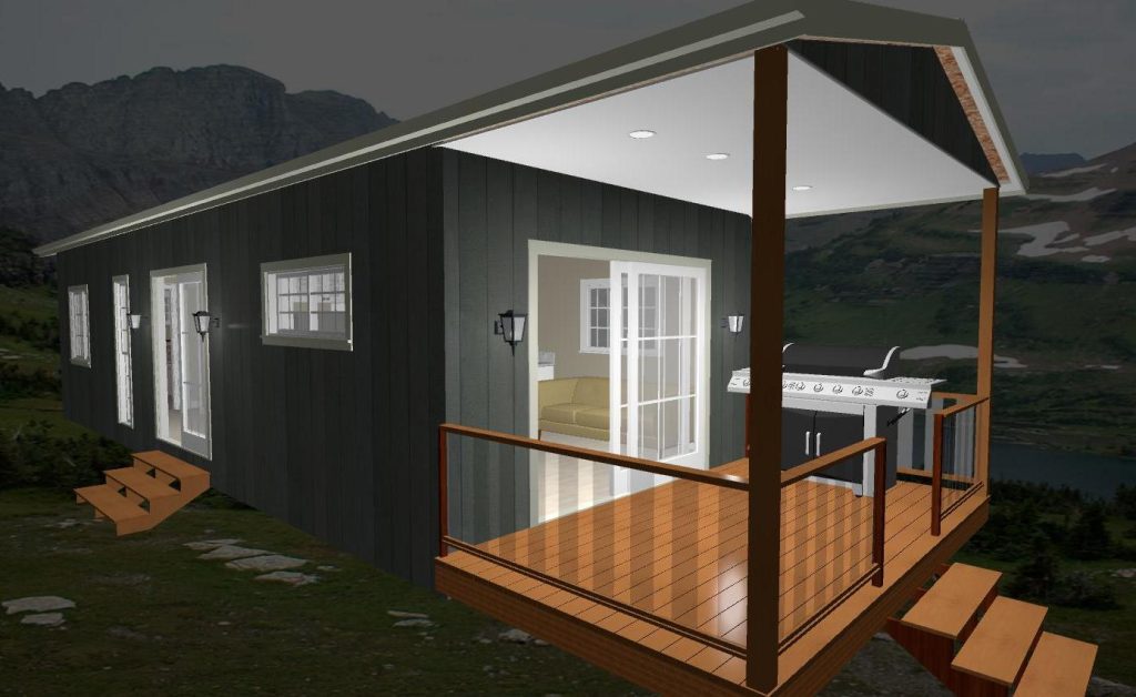 14.4m x 4.2m Gables One 3D Elevation – Direct Portable Buildings